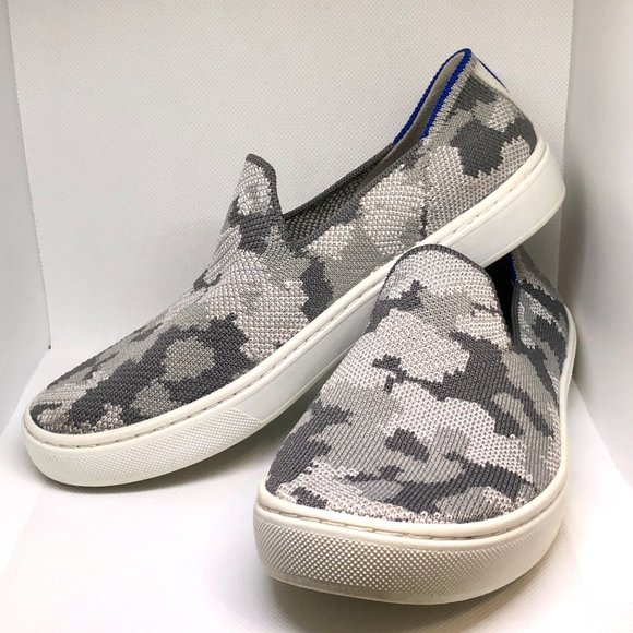 Rothy's Kid's Slip-on Grey Camouflage Sneakers ~ Kid Size 3 Shoes, Gray Camo - Picture 1 of 9